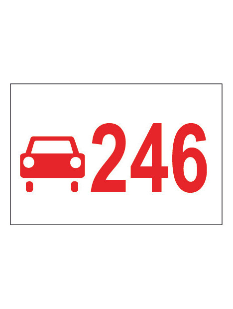 Parking avec n° d'emplacement pictogramme voiture