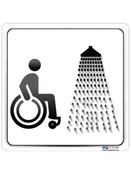 Plaque handicapé douche