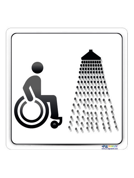 Plaque handicapé douche