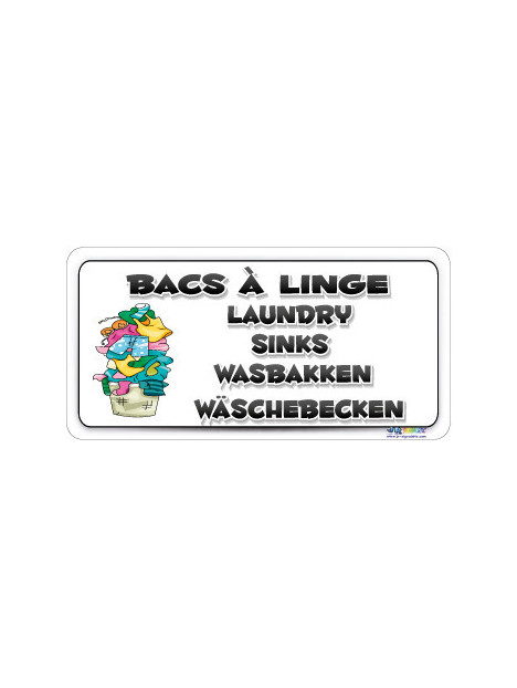Bac à linge en 4 langues
