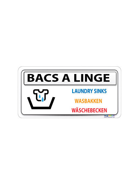 Bac à linge avec pictogramme - 4 langues
