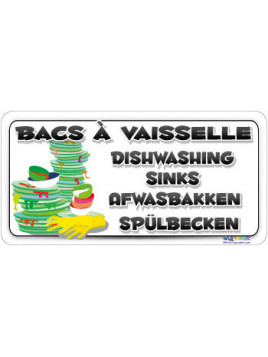 Bac à vaisselle en 4 langues