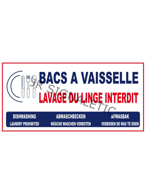 Bacs à vaisselle - JR-Signaletic panneaux campings