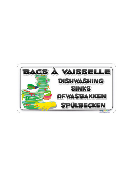 Bac à vaisselle en 4 langues