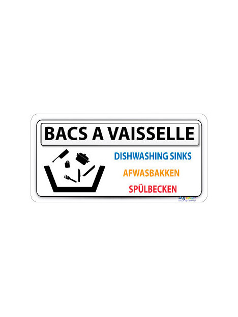 Pictogramme lavage vaisselle - 4 langues