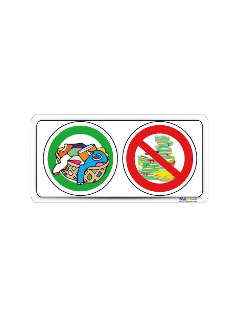 Pictogramme lavage linge - lavage vaiselle interdit