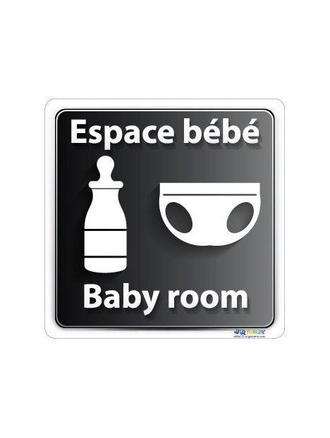 Plaque Espace bébé avec biberon et couche