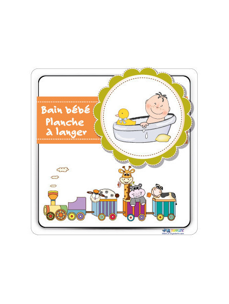 Plaque avec texte Bain bébé - Planche à langer