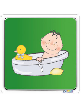 Plaque avec image bain bébé