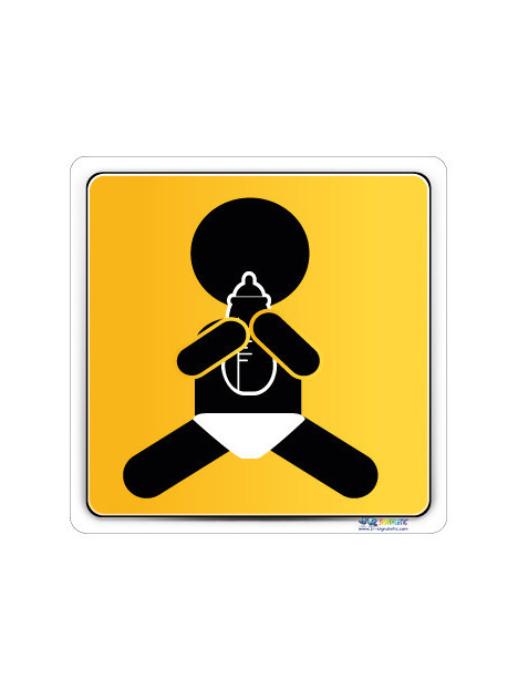 Plaque avec pictogramme bébé avec biberon