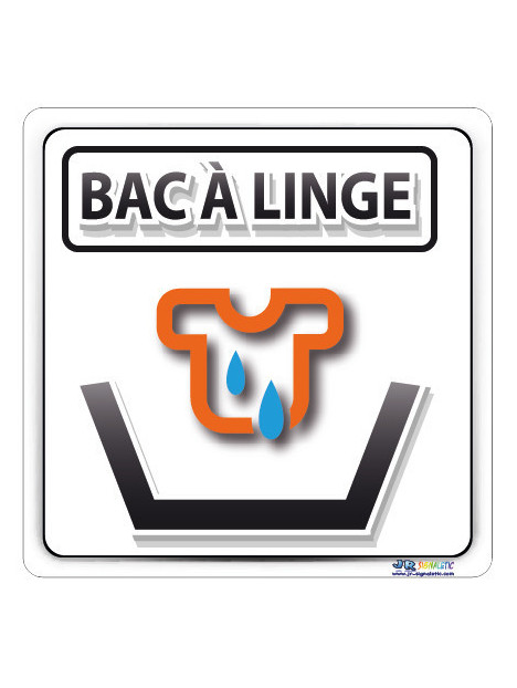 Plaque de porte bac à linge avec texte en Français