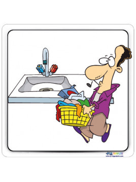 Plaque de porte bac à linge...