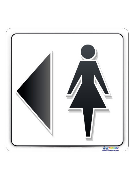 Plaque directionnelle gauche sanitaires femme