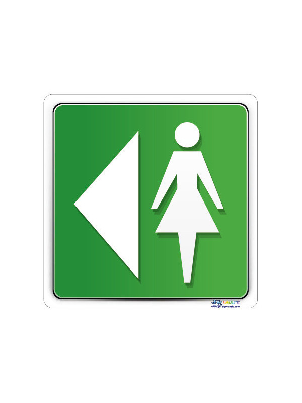 Plaque directionnelle gauche sanitaires femme