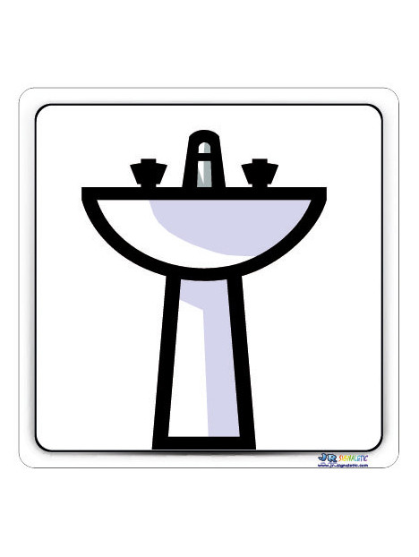 Adhésif ou plaque PVC lavabo avec contour
