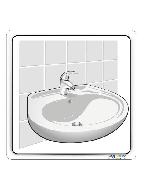 Adhésif ou plaque PVC lavabo avec contour