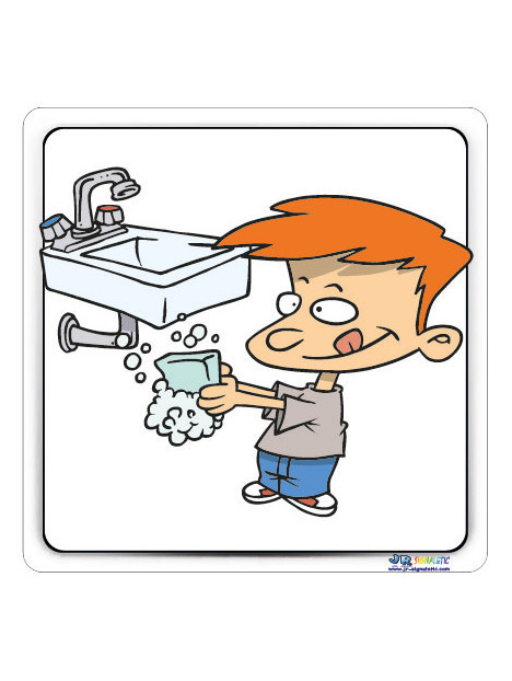 Adhésif ou plaque PVC lavabo enfant avec contour
