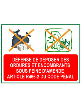 Panneau Défense de déposer...