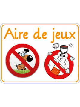 Panneau chien et fumer...