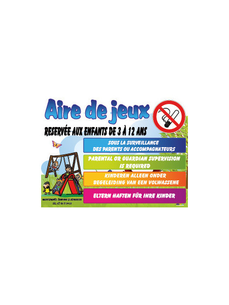 Aire de jeux ( panneau personnalisé )