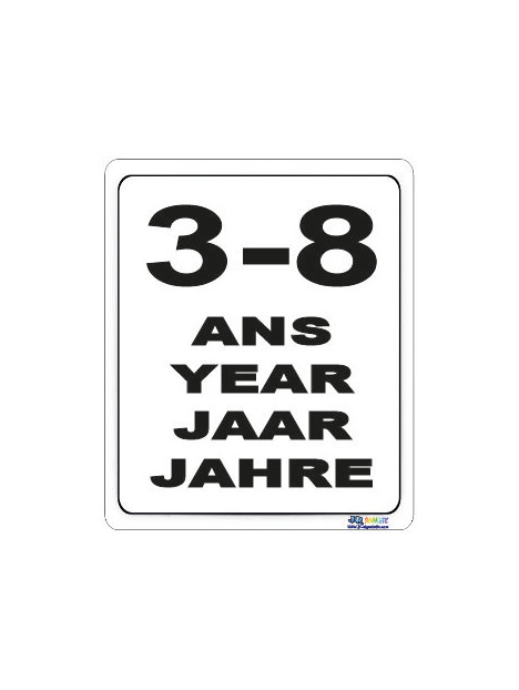 Plaque tranche d'âges pour jeu personnalisé