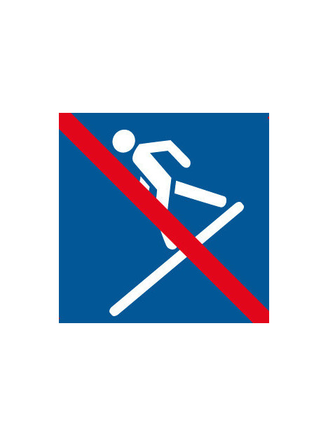 Pictogramme décent a pied interdit