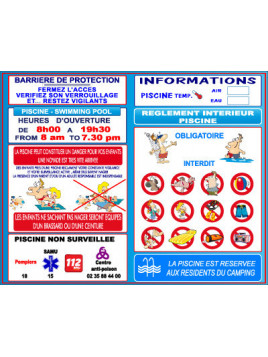 Règlement piscine cartoon