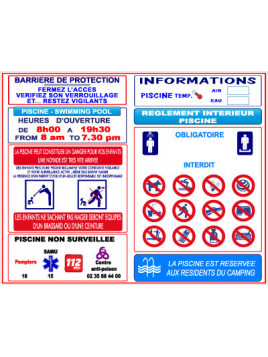 Règlement piscine standard