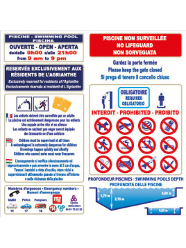 Panneau règlement piscine...