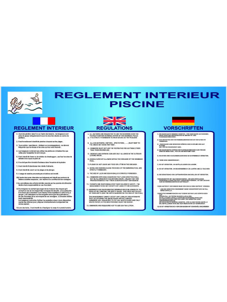 Règlement intérieur piscine 3 langues