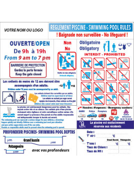 Panneau règlement piscine...