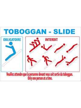 Panneau règlement toboggan...