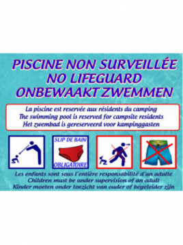Piscine non surveillée bleu