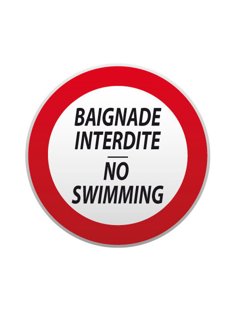 Baignade interdite en 2 langues