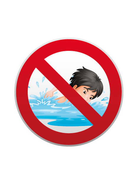 Baignade interdite avec dessin