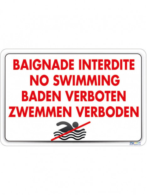 Baignade interdite 4 langues