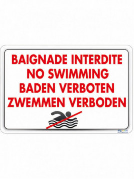 Baignade interdite 4 langues