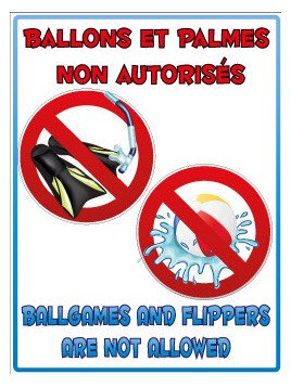 Panneau ballons et palmes...