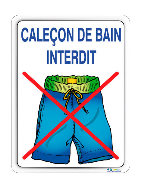 Caleçon de bain interdit