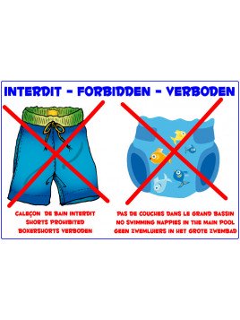 Caleçon et couches interdits