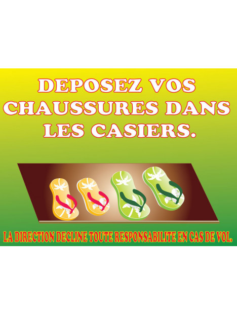 Déposez vos chaussures dans les casiers
