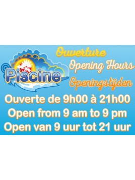 Panneau horaires piscine 3...