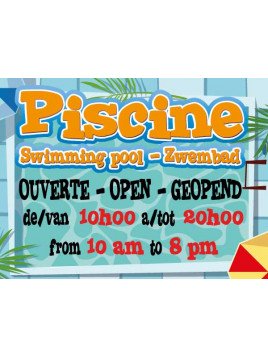 Panneau horaires piscine