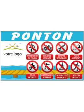 Panneau Interdictions ponton