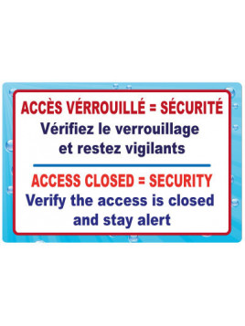 Panneau en 2 langues Accès...