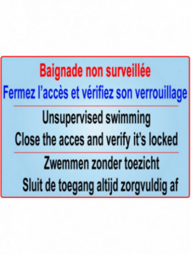 Baignade non surveillée texte