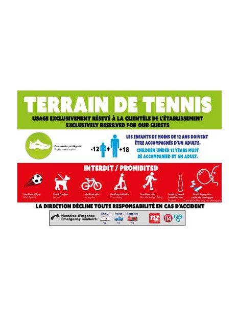 Règlement terrain de tennis