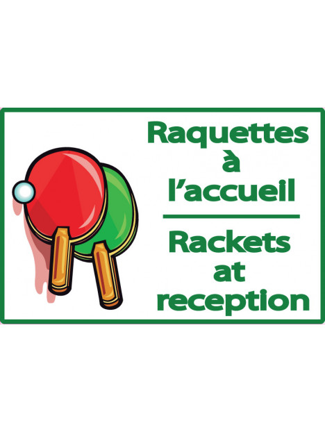 Raquettes de ping pong à l'accueil