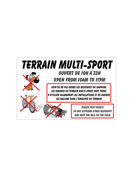 Terrain multi-sport avec image Français/Anglais