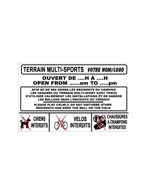 Terrain multi-sport avec horaires Français/Anglais